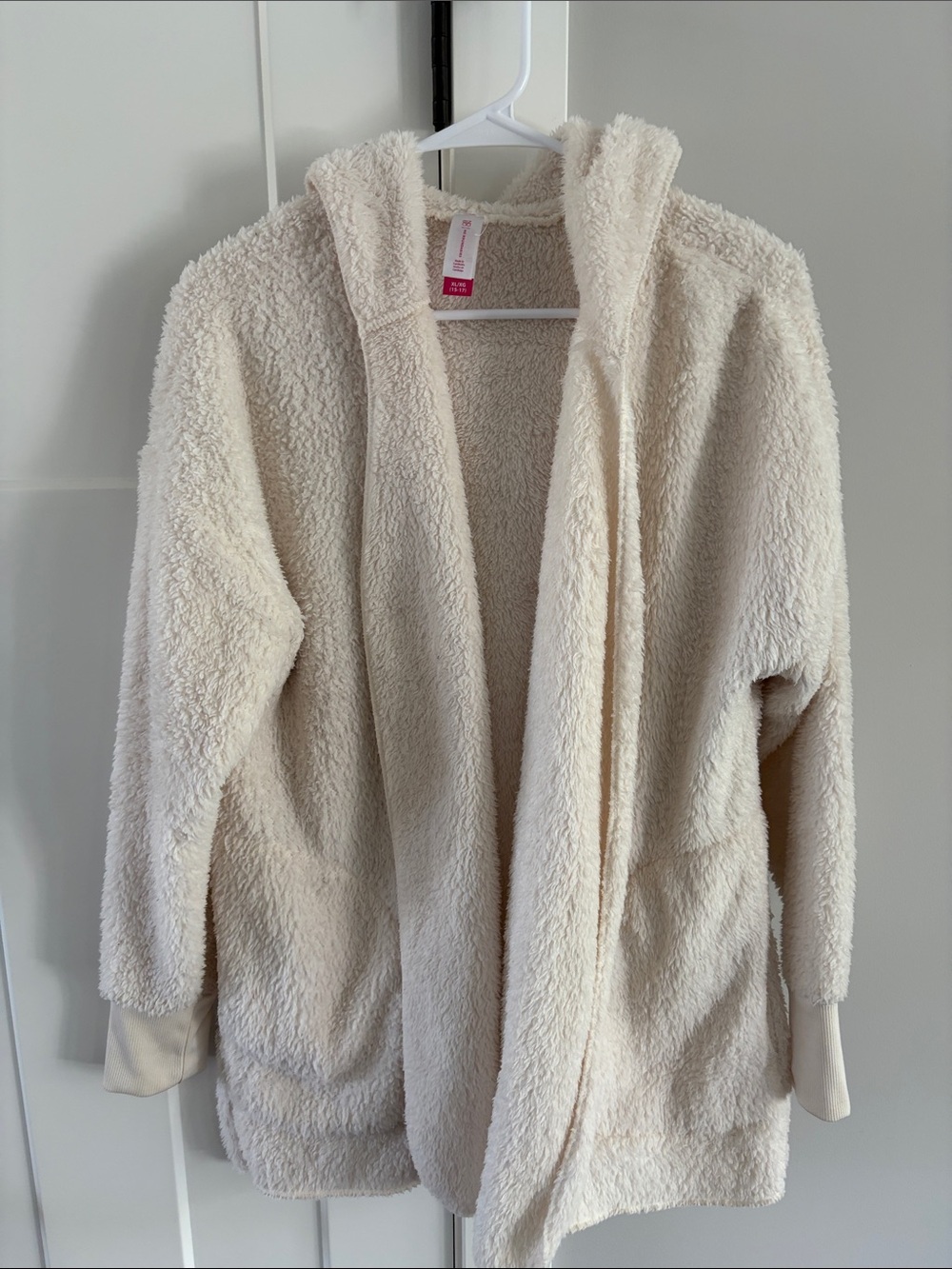 No Boundaries Cream Hooded Teddy Sherpa Jacket